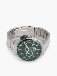 Green Dial Stainless Steel Chronograph Watch — Silver 3