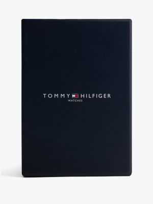silver mesh-armbanduhr und armband im geschenkset für herren - tommy hilfiger