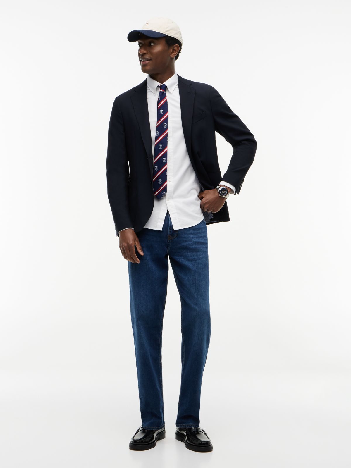Wool Blend Blazer — Blue