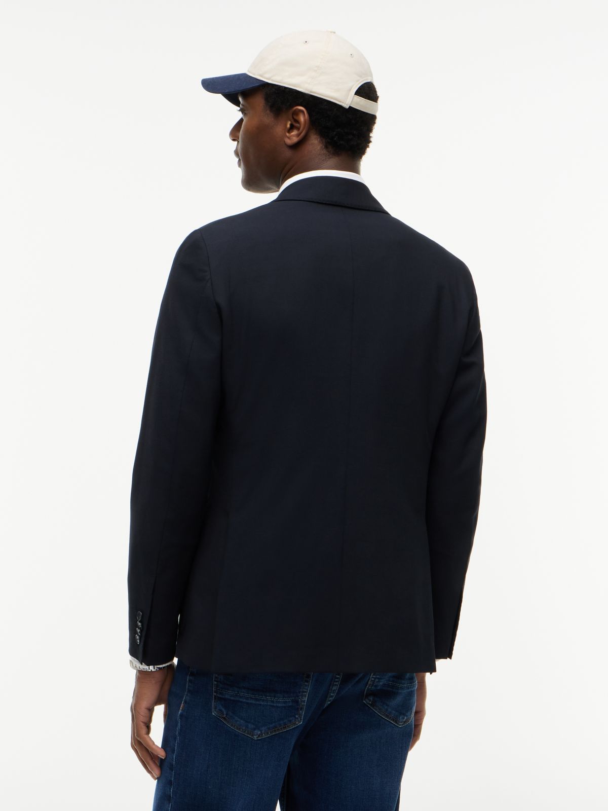 Wool Blend Blazer — Blue