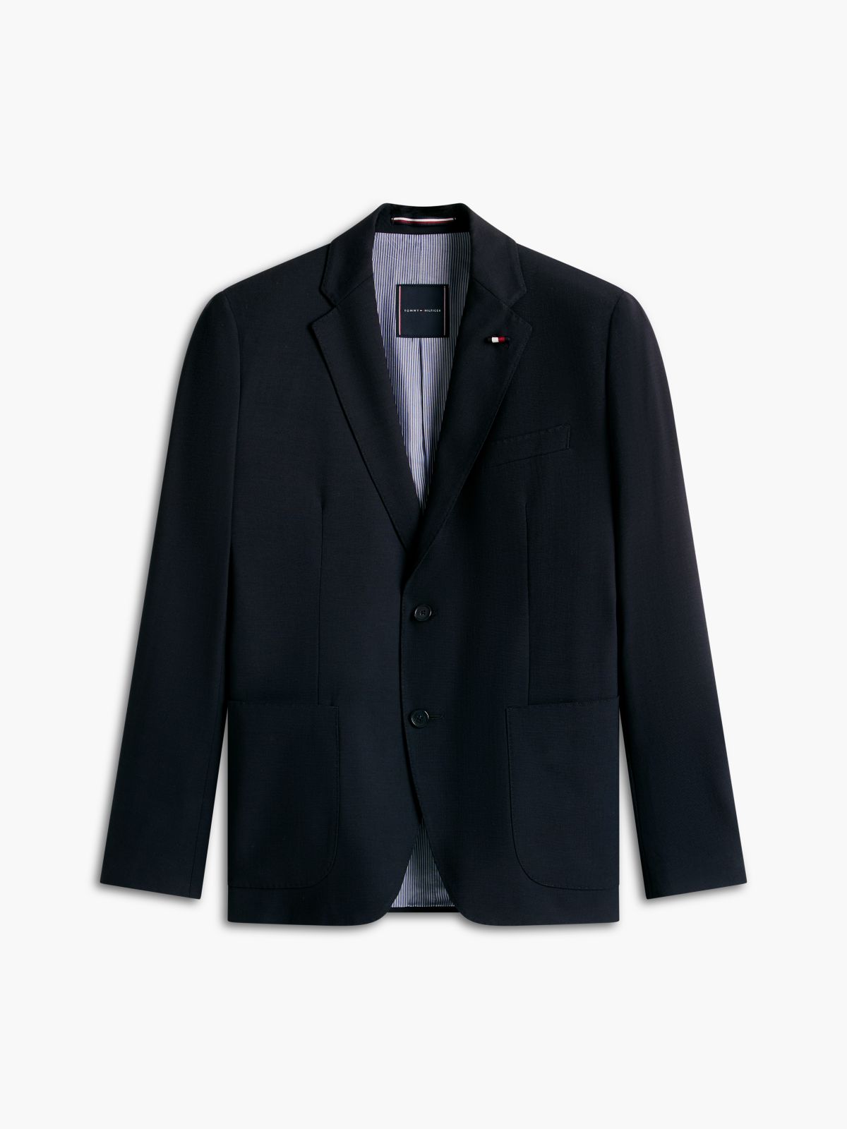 Wool Blend Blazer — Blue