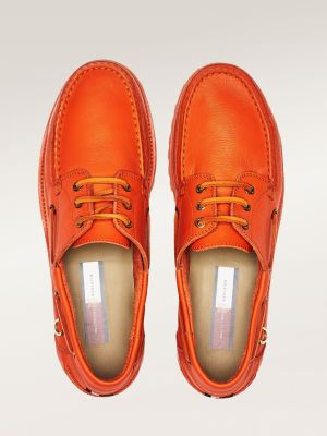 orange boat shoes
