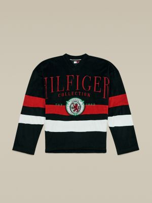 Velour Hockey Sweatshirt | BLACK 
