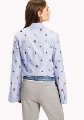 Chemise Warehouse Femme Noire Taille 6 - Col Orné, Manches Longues - Neuf Avec étiquettes
