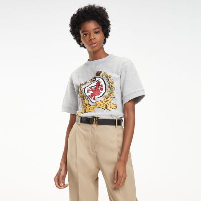 felpa tommy hilfiger grigia