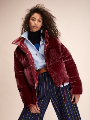 tommy hilfiger red velvet jacket