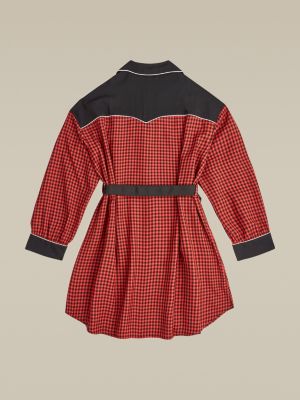 Kariertes Western Hemdkleid Rot Tommy Hilfiger