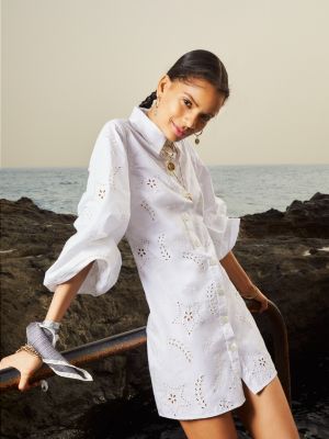 broderie shirt dress