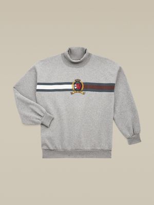 gray funnel neck sweatshirt