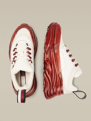 chunky leather trainers