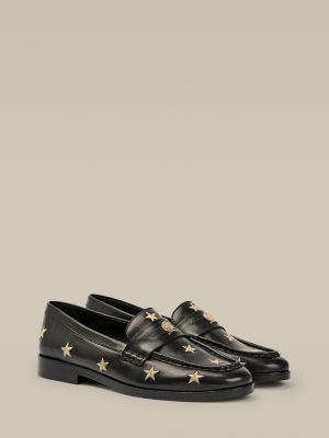 Crest Star Embroidery Flat Leather 