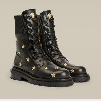 tommy hilfiger star brogue leather boots