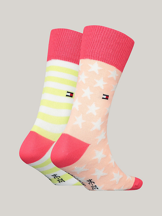 pink 2-pack classics star socks for newborn tommy hilfiger