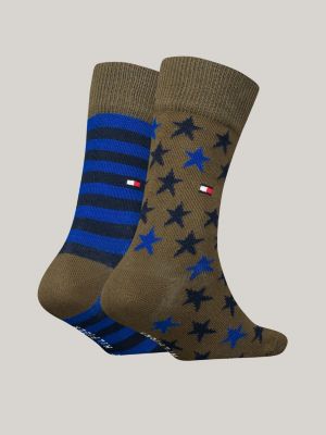 green 2er-pack socken mit sternen und streifen für unisex kinder - tommy hilfiger