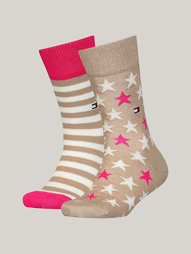 brown 2-pack classics star socks for newborn tommy hilfiger