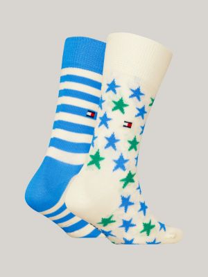 2 pack calzini con motivo a stelle e a righe blu da unisex bambino tommy hilfiger