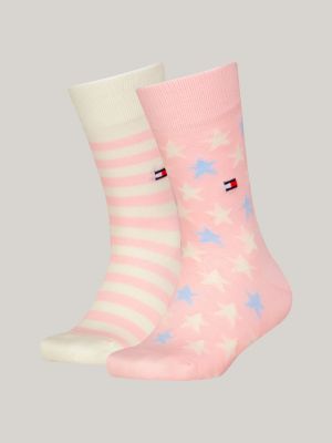 2 pack calzini con motivo a stelle e a righe pink da unisex bambino tommy hilfiger