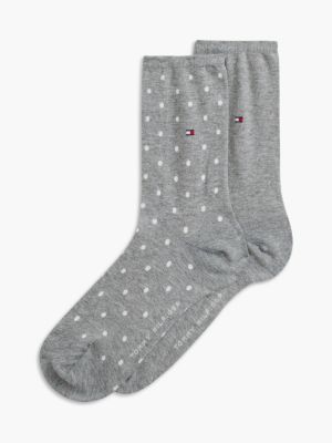 grey 2-pack polka dot socks for women tommy hilfiger