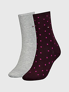 grey 2-pack polka dot socks for women tommy hilfiger