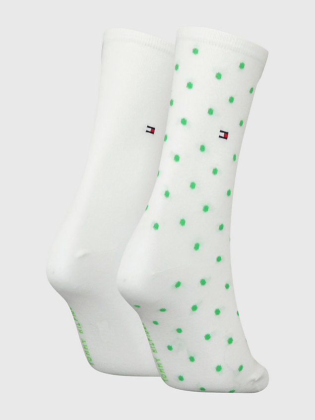 white set van 2 paar classics sokken met polkadot voor dames - tommy hilfiger