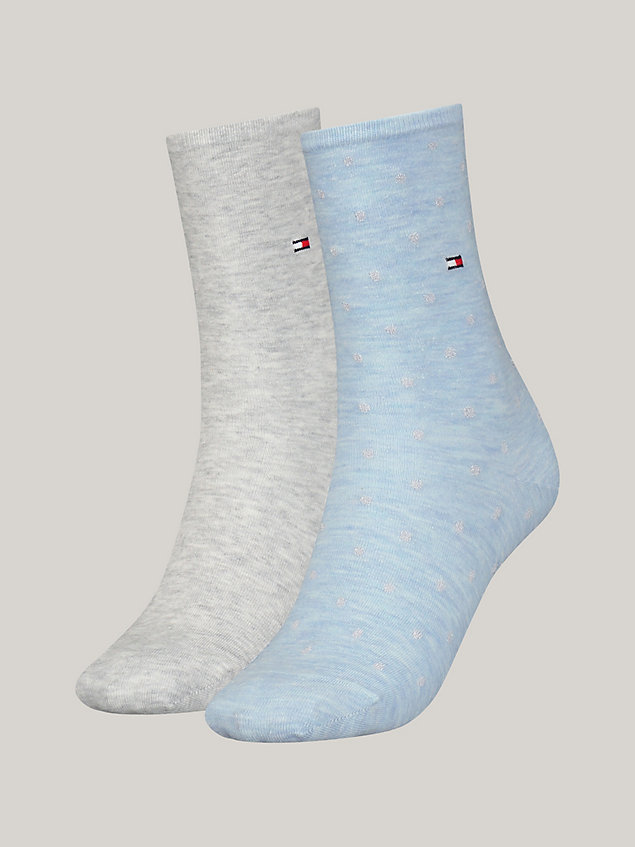 blue 2-pack classics polka dot socks for women tommy hilfiger