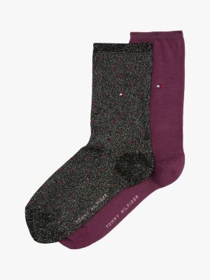 weiß 1 paar gepunktete metallic-socken für damen - tommy hilfiger