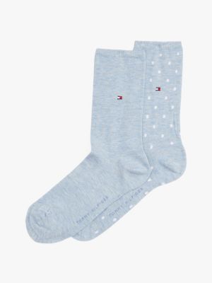 blau 1 paar gepunktete metallic-socken für damen - tommy hilfiger