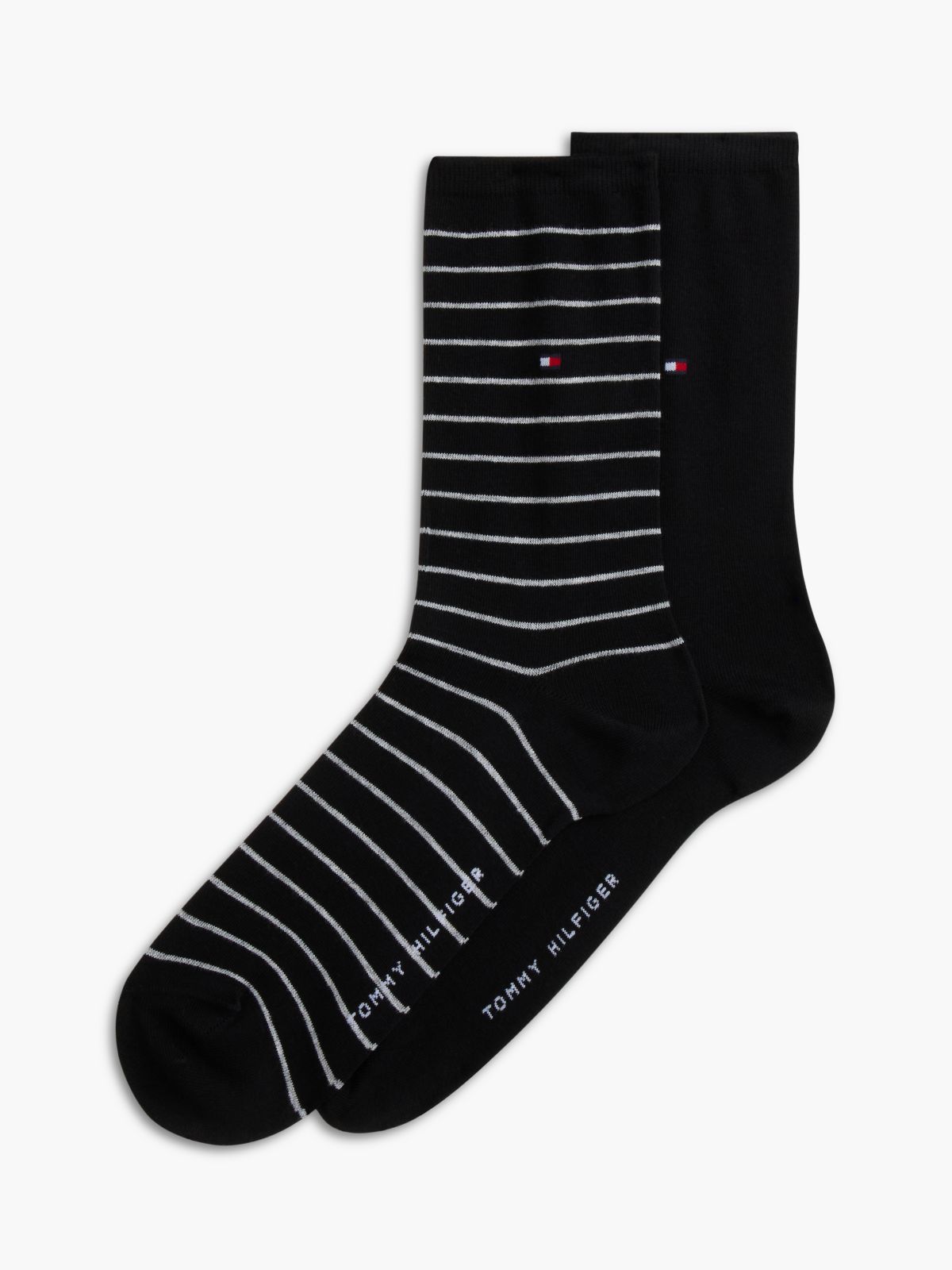 2-Pack Flag Embroidery Stripe Ankle Socks — Black