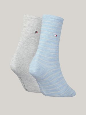 Pack 2 pares calcetines Tobilleros Tommy Hilfiger Hombre Azul Marino y  Blanco Talla 43/46