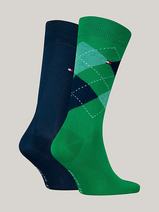 2-Pack Argyle Check Socks | Green | Tommy Hilfiger