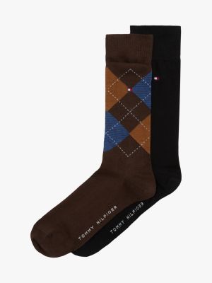 braun karierte socken für herren - tommy hilfiger