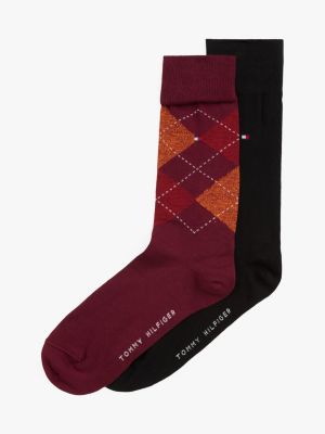 chaussettes à carreaux grey pour hommes tommy hilfiger