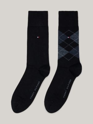 chaussettes à carreaux blue pour hommes tommy hilfiger