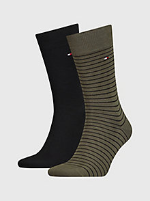 green 2-pack stripe socks for men tommy hilfiger