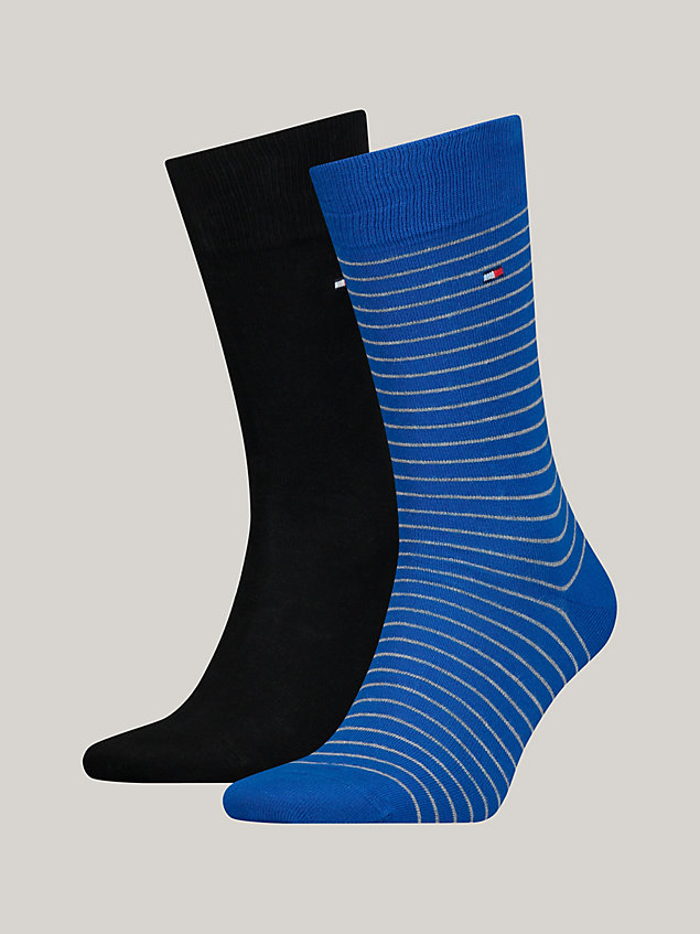 blue 2-pack classics stripe socks for men tommy hilfiger