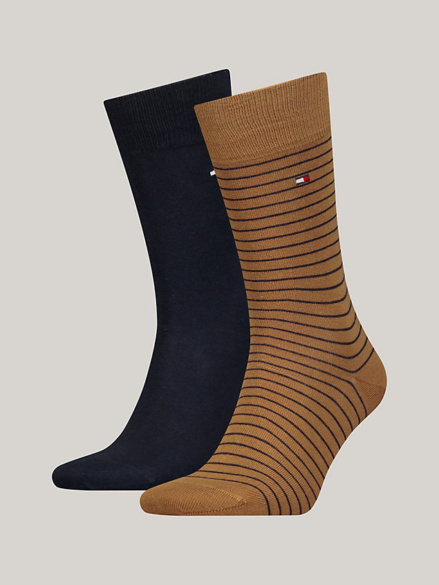 khaki 2-pack classics stripe socks for men tommy hilfiger