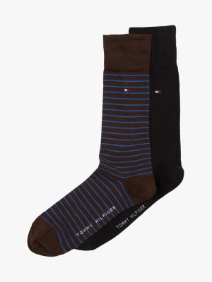 chaussettes à rayures très fines brown pour hommes tommy hilfiger