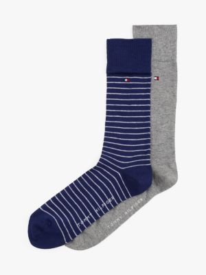 blue 2-pack stripe socks for men tommy hilfiger