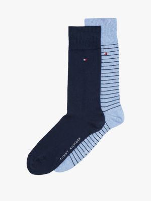 chaussettes à rayures très fines blue pour hommes tommy hilfiger