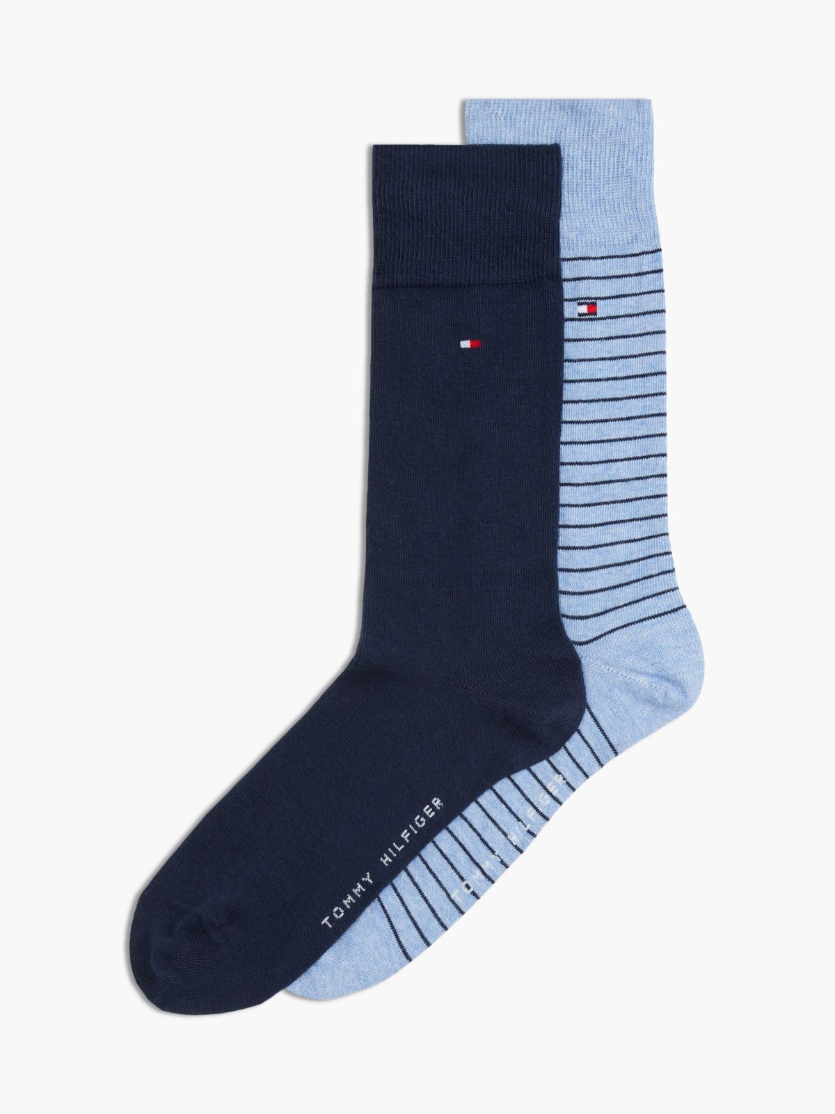 2-Pack Flag Embroidery Stripe Socks — Blue