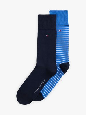 2 pack calzini con righe e bandierina blue da uomini tommy hilfiger