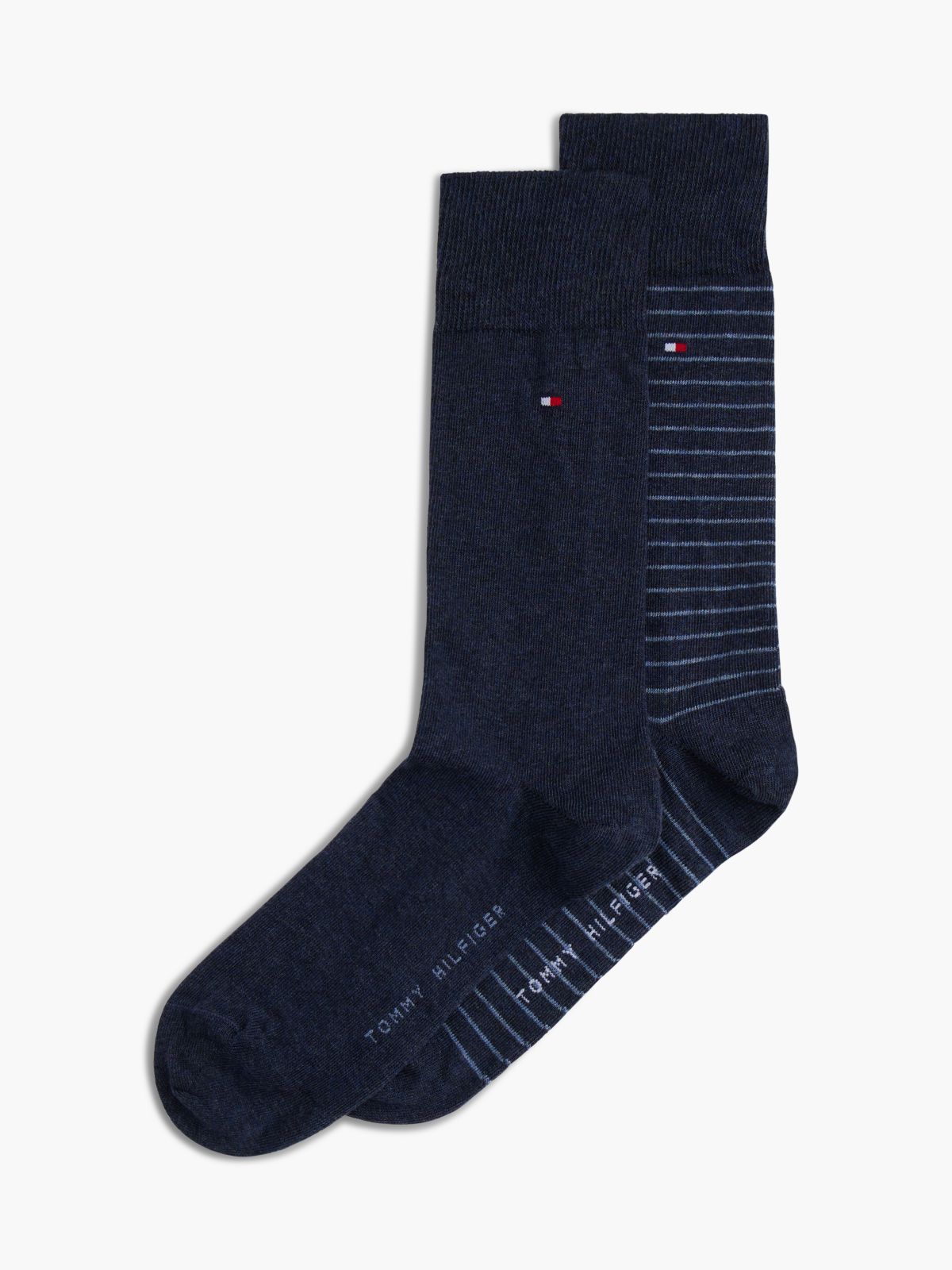 2-Pack Flag Embroidery Stripe Socks — Blue
