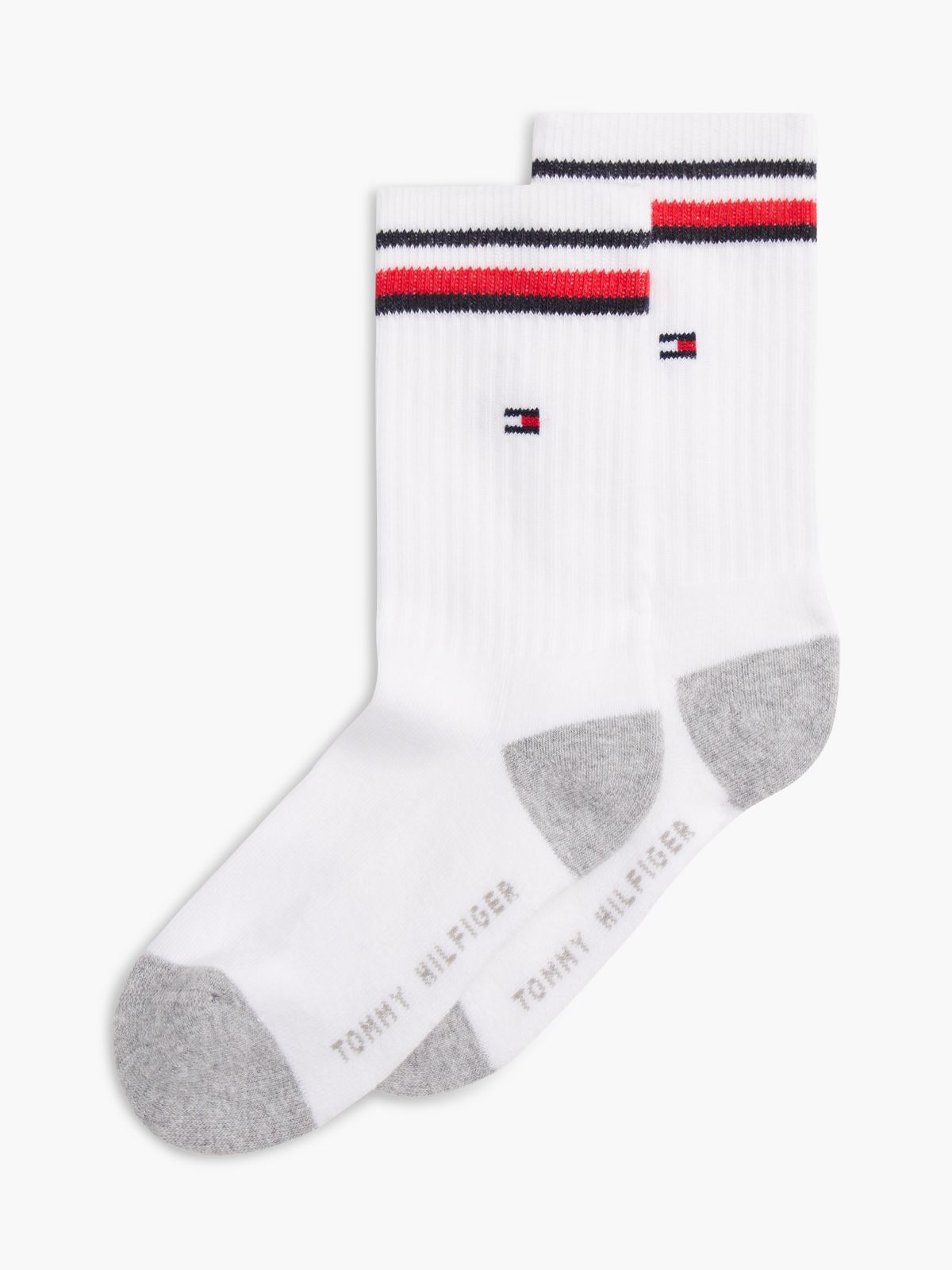 2-Pack Global Stripe Ribbed Socks — White