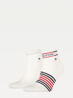 Set van 2 paar quarter-sokken met strepen | WIT | Tommy Hilfiger