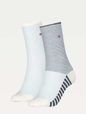 2-Pack Ribbed Stripe Socks | WHITE 
