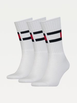 3-Pack Ribbed Flag Socks | WHITE 