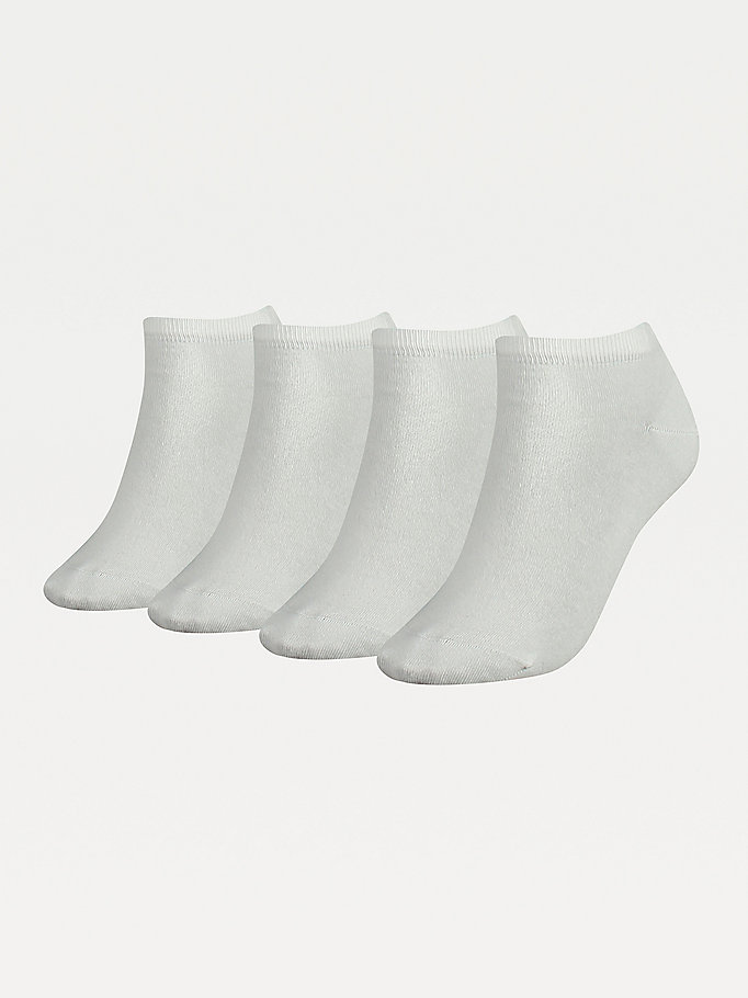 white 4-pack trainer socks for women tommy hilfiger