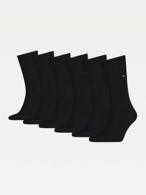 6Pack Stretch Cotton Socks BLACK Tommy Hilfiger