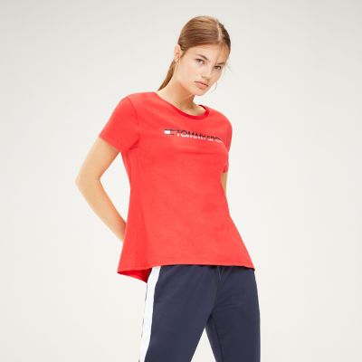 red tommy hilfiger t shirt women's