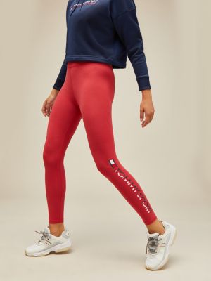 red sport leggings